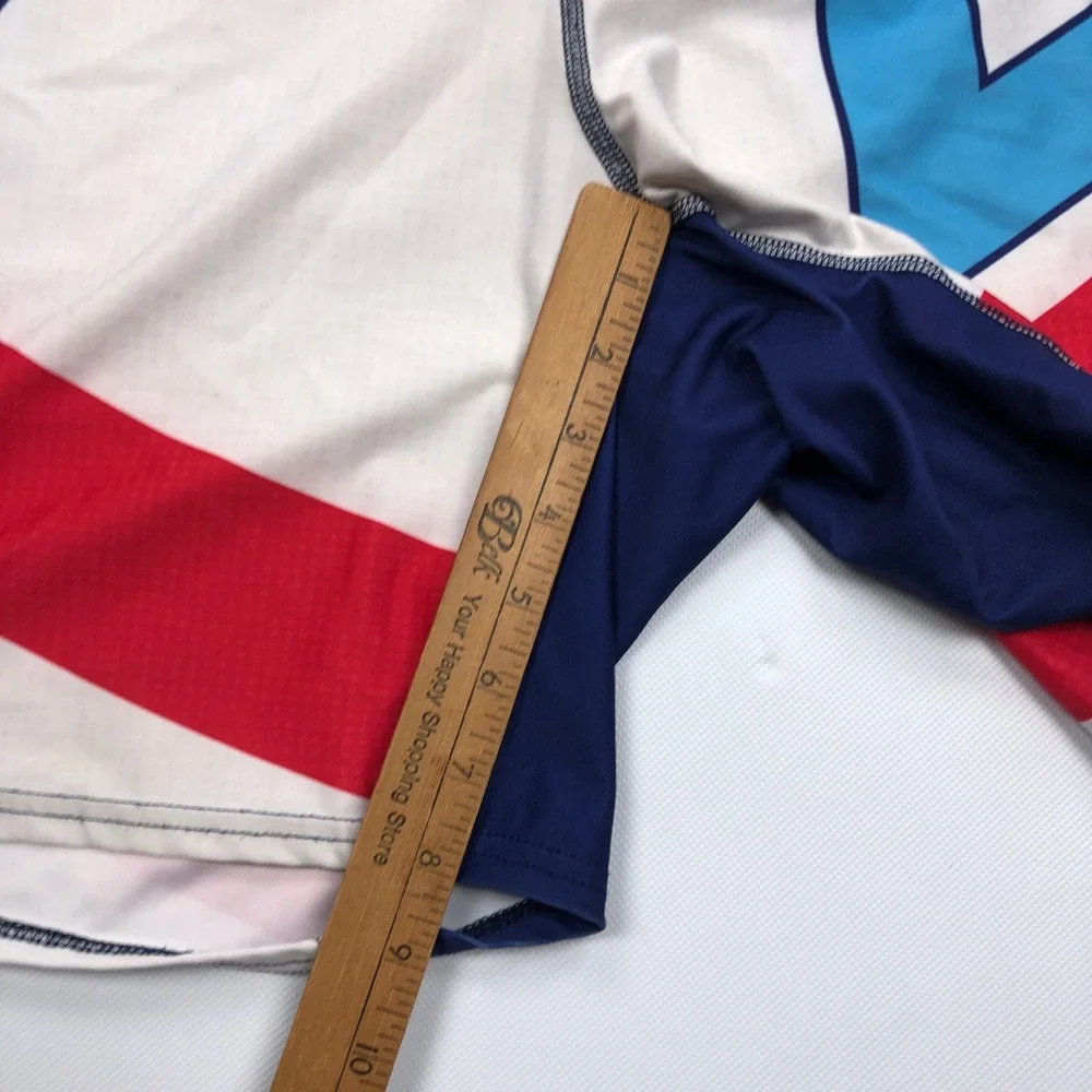 Rudis USA Wrestling Shorts Mens Large White Red Blue Patriotic Athletic Training
